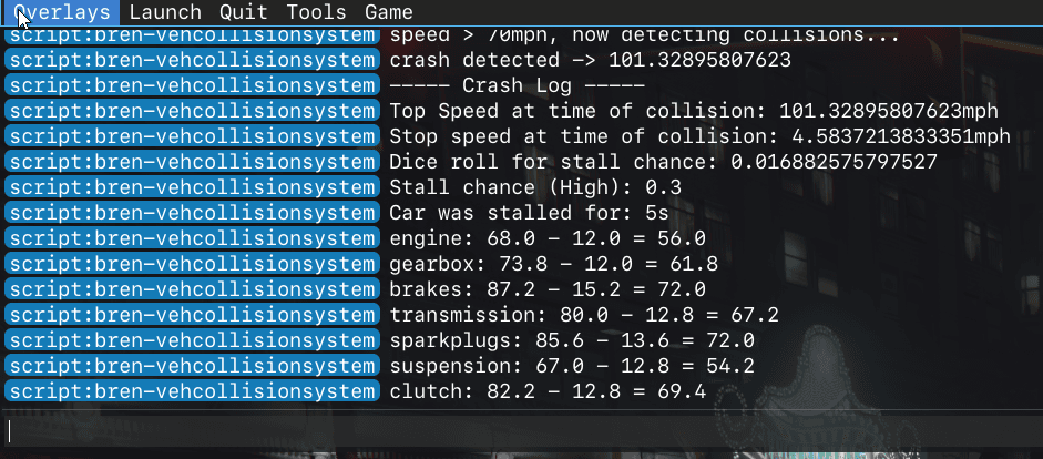 Configurable Vehicle Stalling